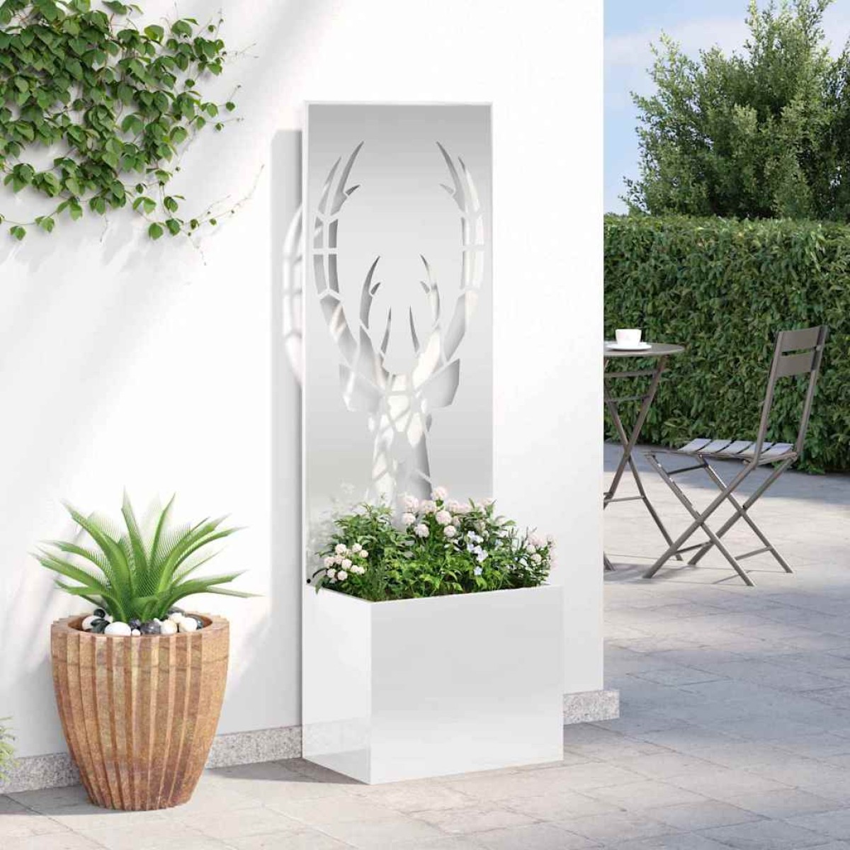 vidaXL Οθόνη Ιδιωτικότητας Κήπου Animal Print Ασημί 50 x 32 x 150 εκ