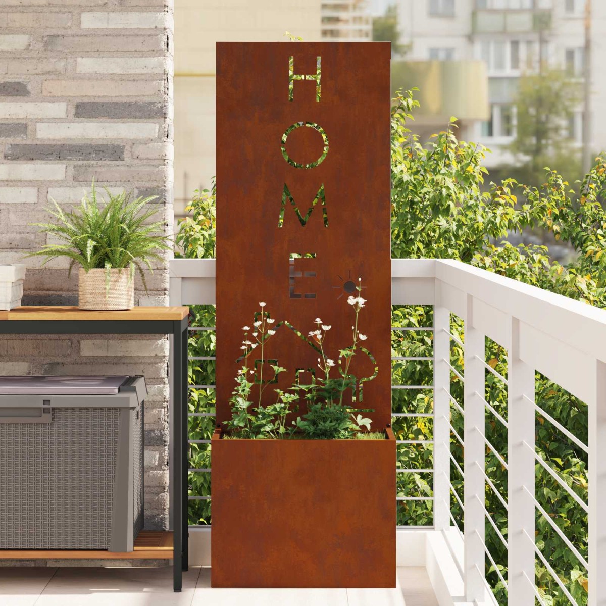 vidaXL Οθόνη Ιδιωτικότητας Κήπου Σκ rusty 50 x 32 x 150 εκ