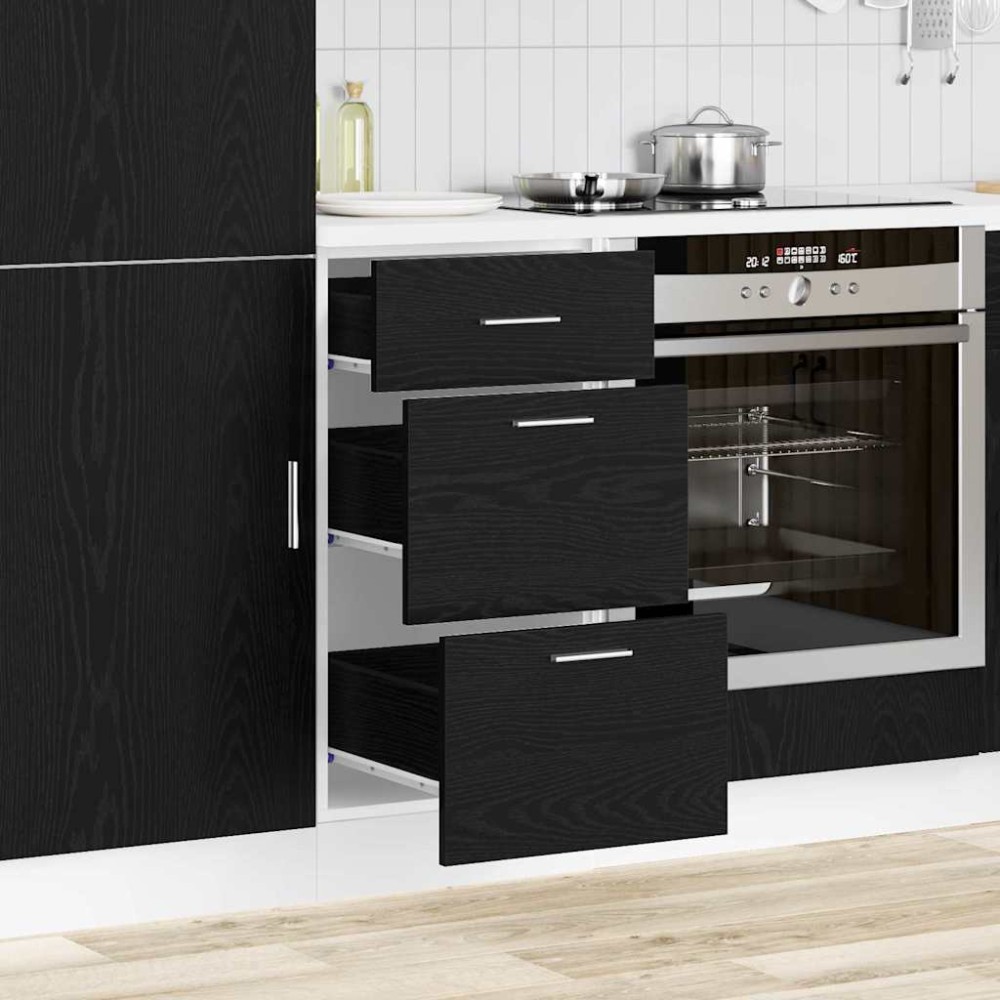 vidaXL Βάση Ντουλάπας Κουζίνας Μαύρη Οξυά 40 x 46 x 81,5 εκ