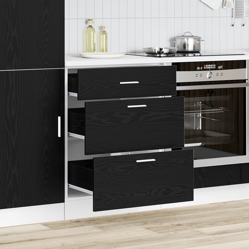 vidaXL Βάση Ντουλάπας Κουζίνας Μαύρη Οξυά 60 x 46 x 81,5 εκ