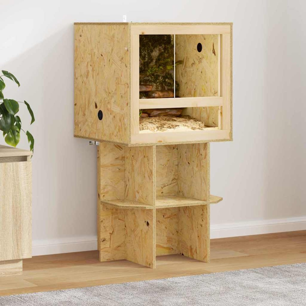 vidaXL Βάση Terrarium Καφέ 50 x 50 x 50 cm OSB