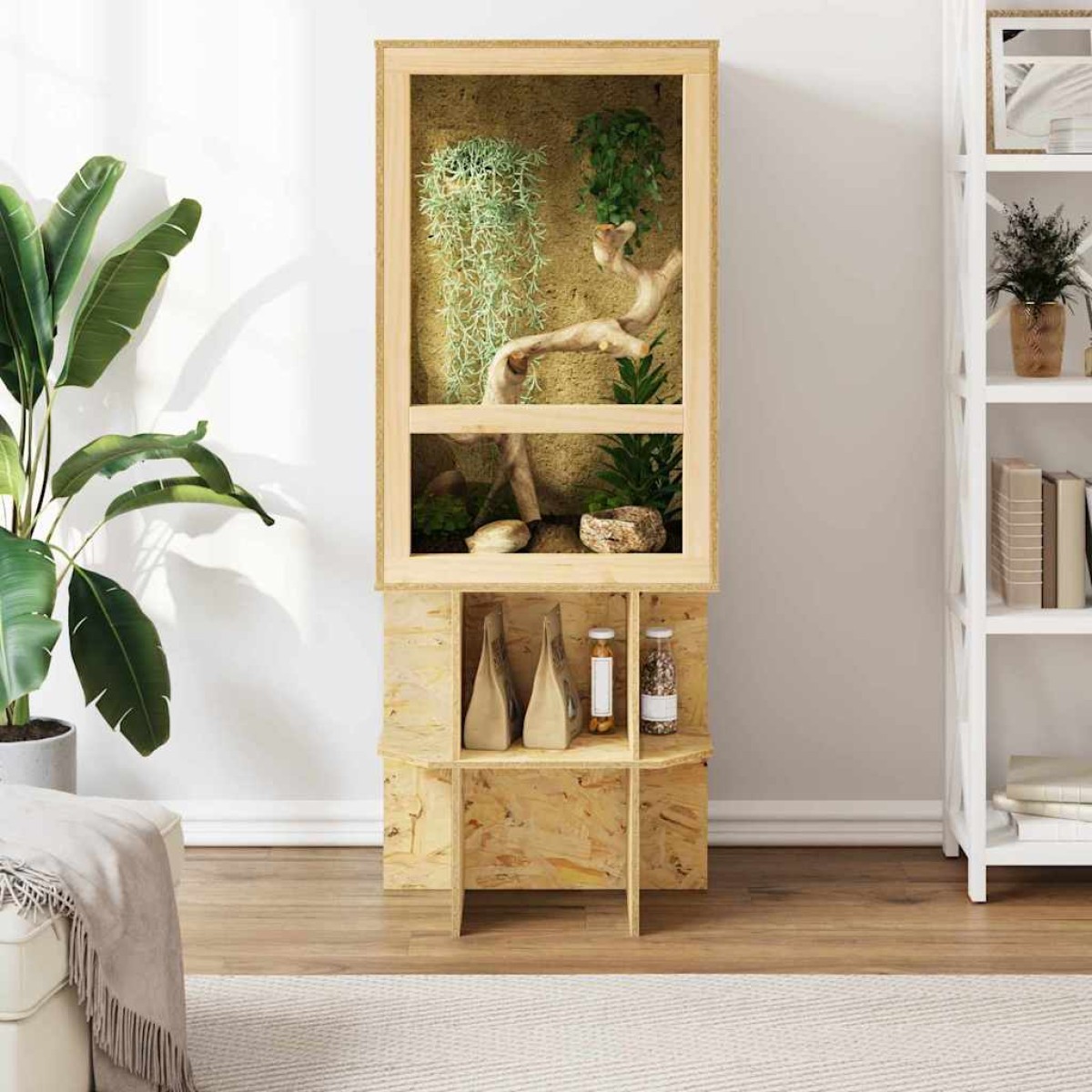 vidaXL Βάση Terrarium Καφέ 50 x 50 x 50 cm OSB