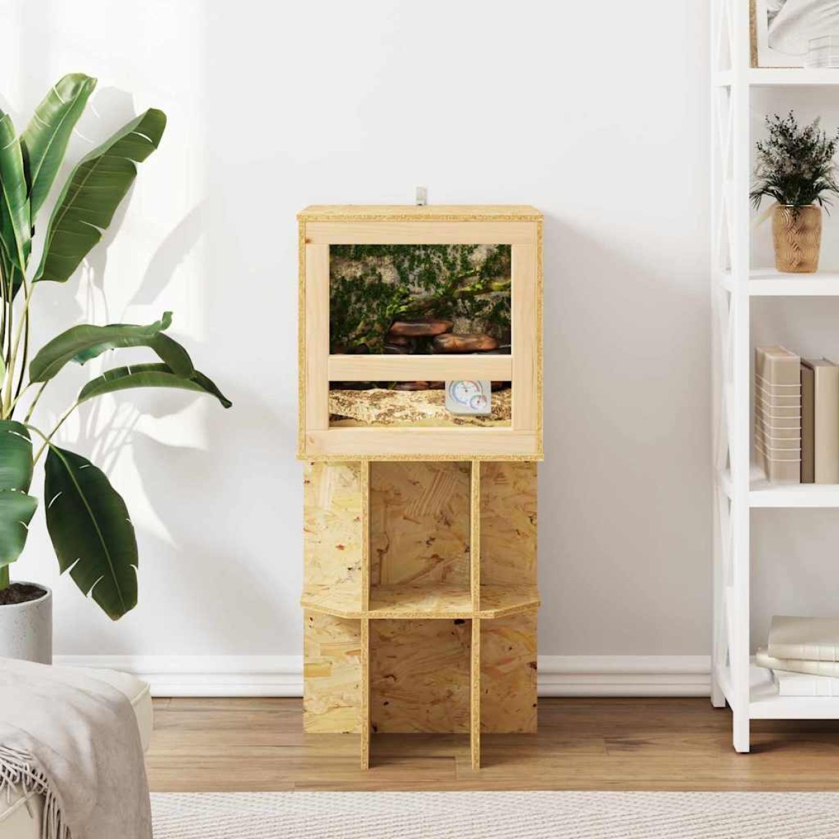 vidaXL Βάση Terrarium με ράφι Καφέ 40 x 40 x 50 cm OSB