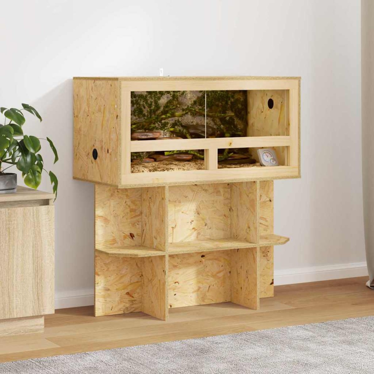 vidaXL Βάση Terrarium με ράφι Καφέ 80 x 40 x 50 cm OSB