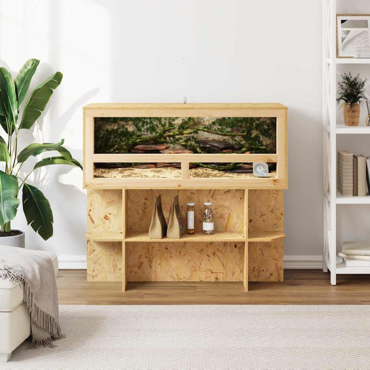 vidaXL Βάση Terrarium με ράφι Καφέ 100 x 40 x 50 cm OSB