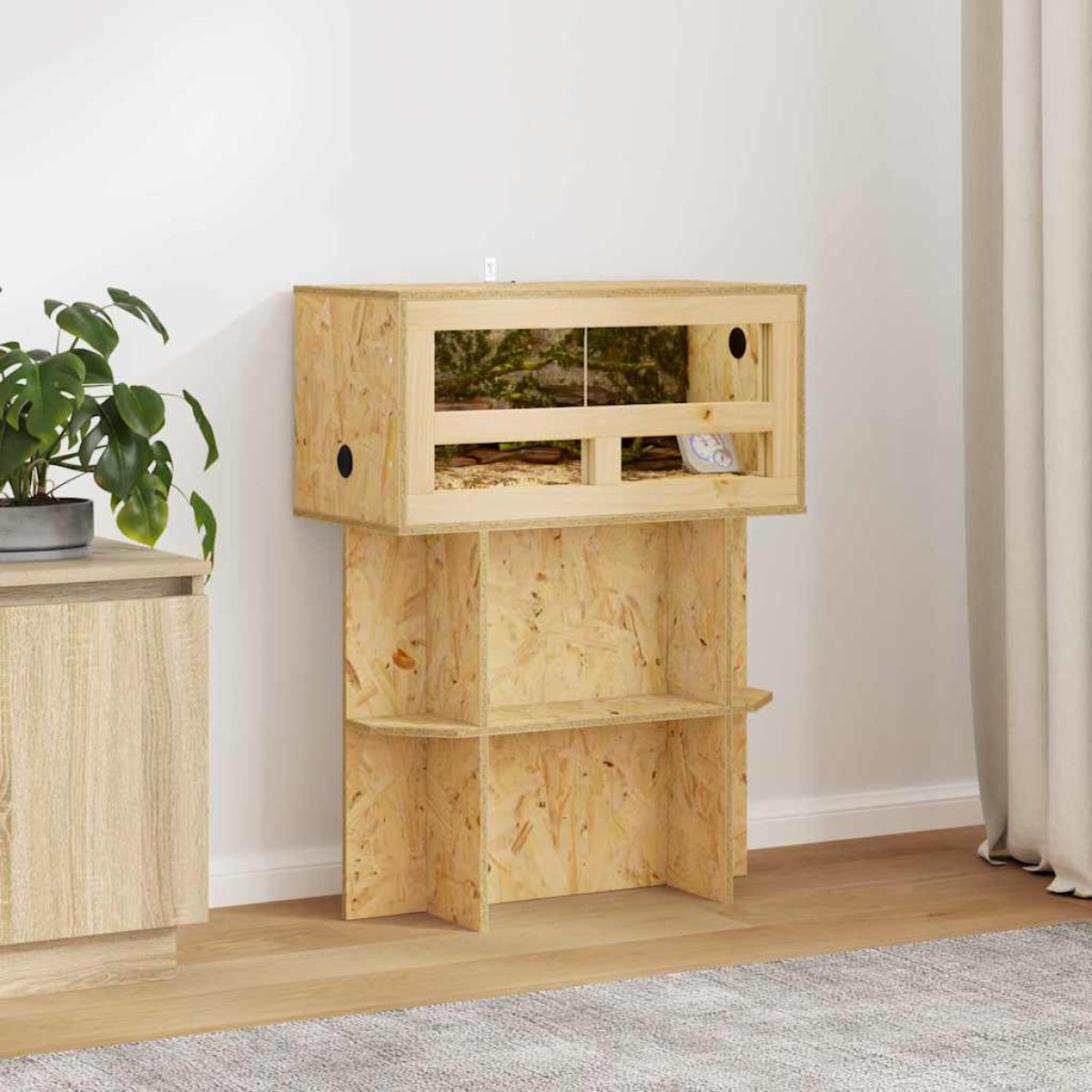 vidaXL Βάση Terrarium με ράφι Καφέ 60 x 30 x 50 εκ. OSB