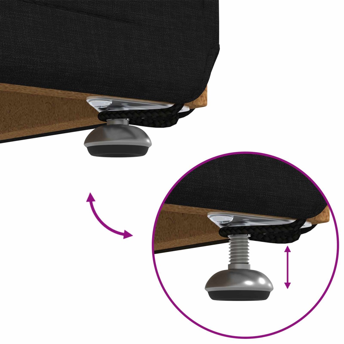 vidaXL Σκαμνί Μαύρο 81 x 41 x 40 cm Ύφασμα και Επεξεργασμένο Ξύλο