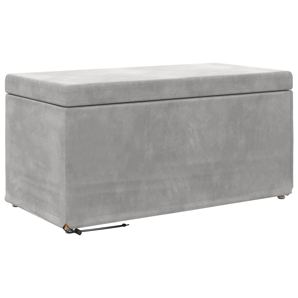 vidaXL Σκαμνί Ανοιχτό γκρι 81 x 41 x 40 cm Βελούδο και Μηχανικά Ξύλα