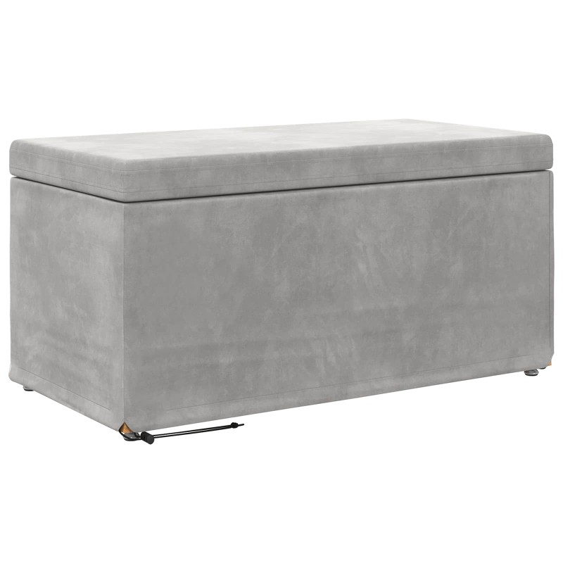 vidaXL Σκαμνί Ανοιχτό γκρι 81 x 41 x 40 cm Βελούδο και Μηχανικά Ξύλα