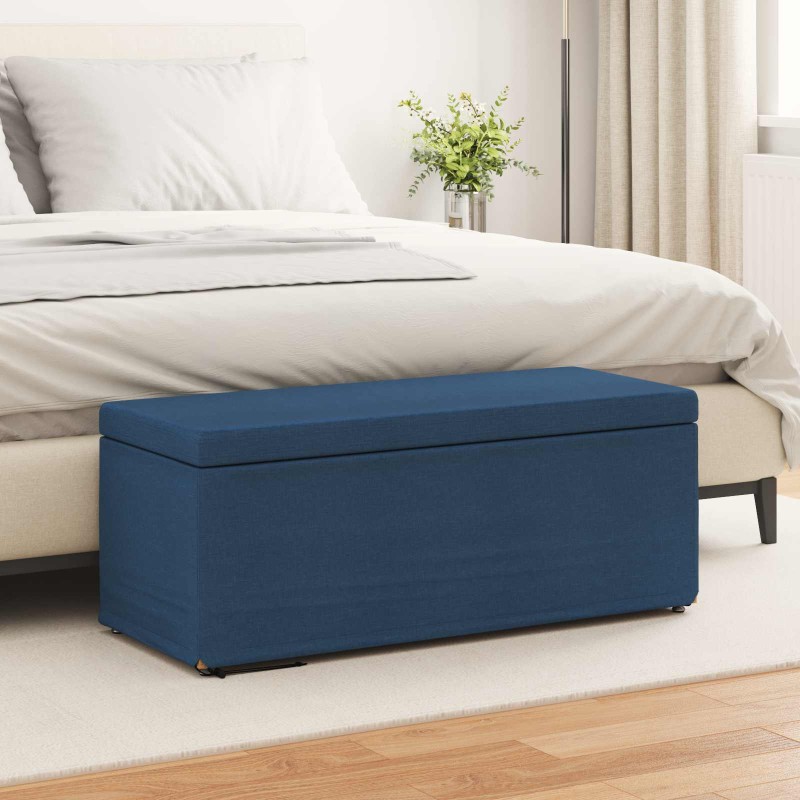 vidaXL Σκαμνί Μπλε 101 x 41 x 40 εκ Ύφασμα και Επεξεργασμένο Ξύλο