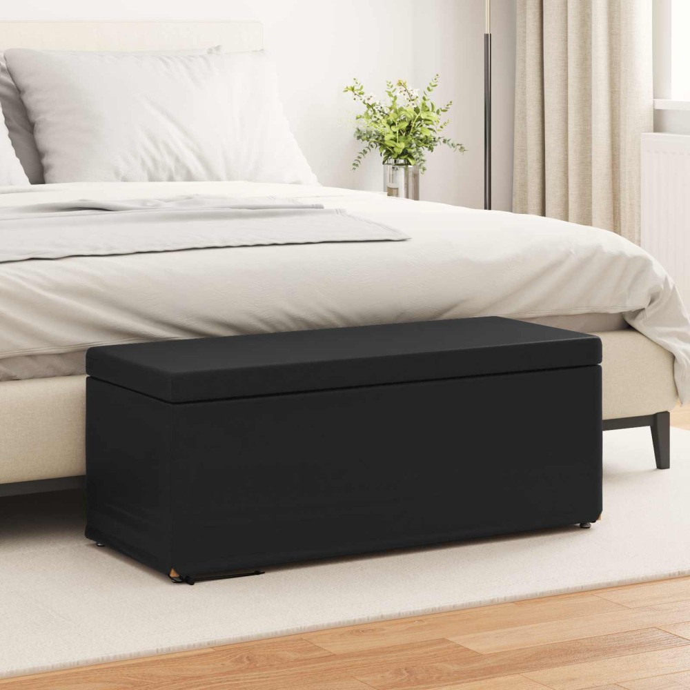 vidaXL Σκαμνί Μαύρο 101 x 41 x 40 εκ Ψεύτικο Δέρμα και Μηχανικά Ξύλα