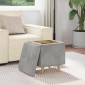 vidaXL Οθωμανικό αποθήκευσης Ανοιχτό γκρι 40 x 40 x 45 cm Βελούδο