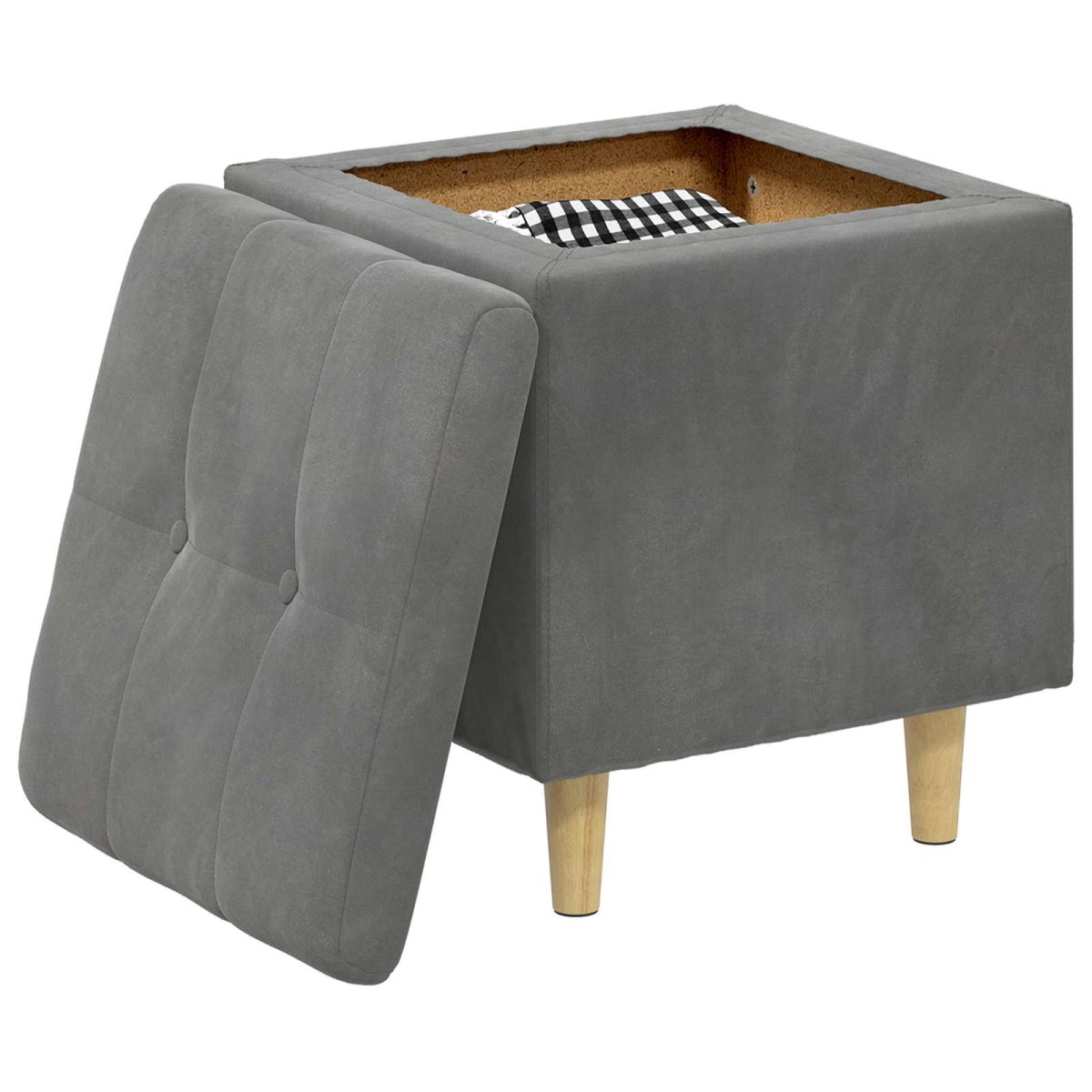 vidaXL Οθωμανικό αποθήκευσης Σκούρο Γκρι 40 x 40 x 45 cm Βελούδο