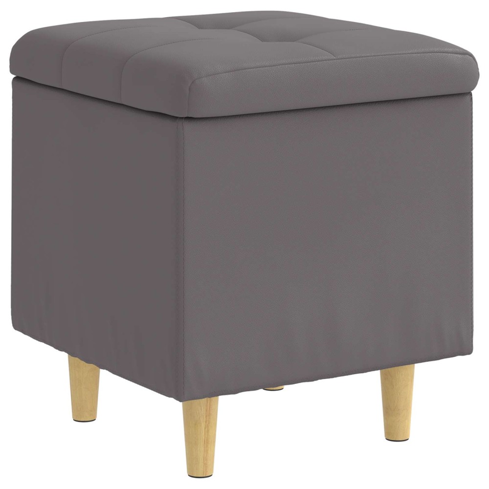 vidaXL Οθωμανικό αποθήκευσης Γκρι 40 x 40 x 45 cm Τεχνητό δέρμα