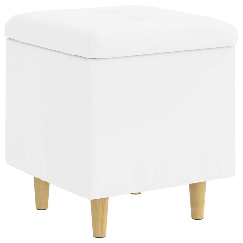 vidaXL Οθωμανικό αποθήκευσης Λευκός 40 x 40 x 45 cm Τεχνητό δέρμα
