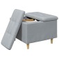vidaXL Οθωμανικό αποθήκευσης Ανοιχτό γκρι 60 x 60 x 45 cm ύφασμα