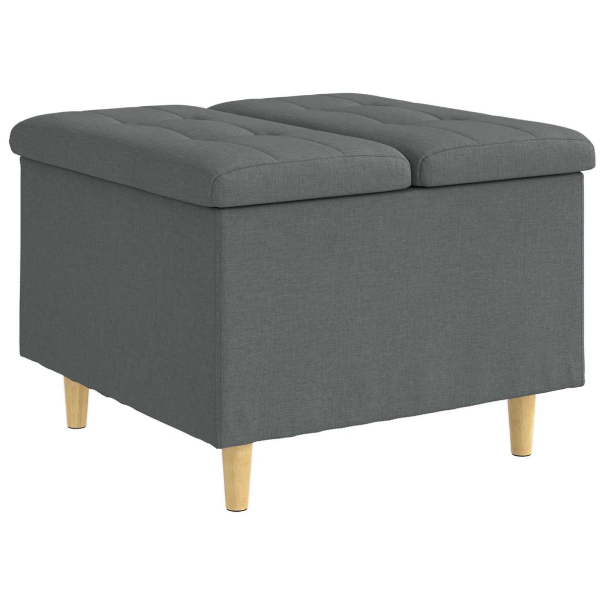 vidaXL Οθωμανικό αποθήκευσης Σκούρο Γκρι 60 x 60 x 45 cm ύφασμα