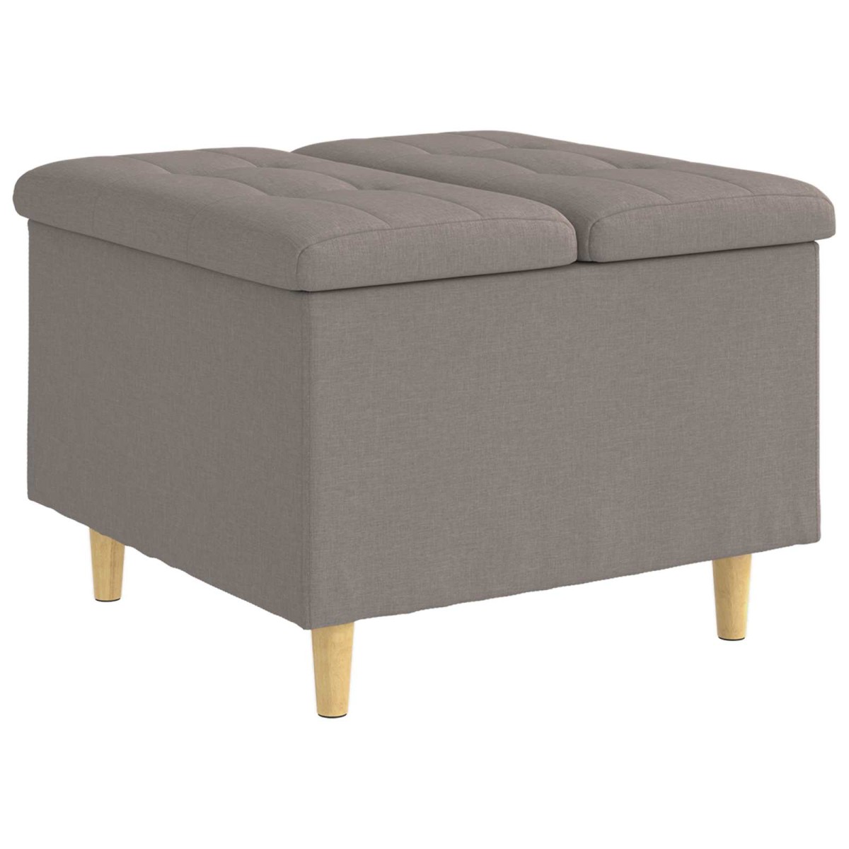 vidaXL Οθωμανικό αποθήκευσης με μαξιλάρι Taupe 60 x 60 x 45 cm ύφασμα
