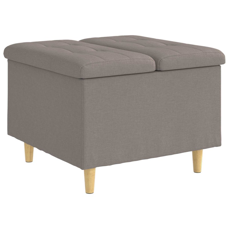 vidaXL Οθωμανικό αποθήκευσης με μαξιλάρι Taupe 60 x 60 x 45 cm ύφασμα
