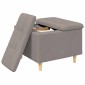 vidaXL Οθωμανικό αποθήκευσης με μαξιλάρι Taupe 60 x 60 x 45 cm ύφασμα