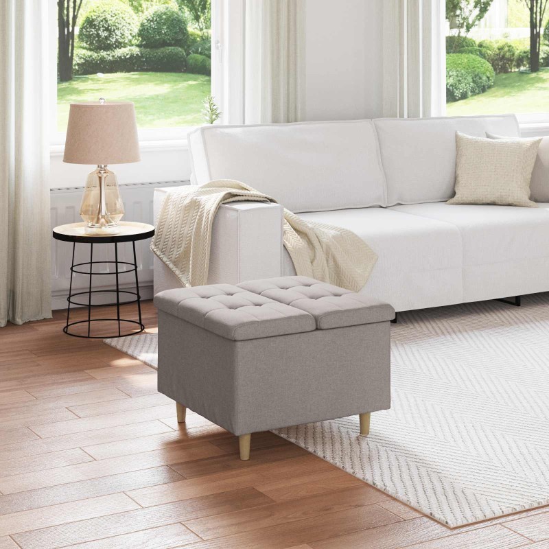 vidaXL Οθωμανικό αποθήκευσης με μαξιλάρι Taupe 60 x 60 x 45 cm ύφασμα