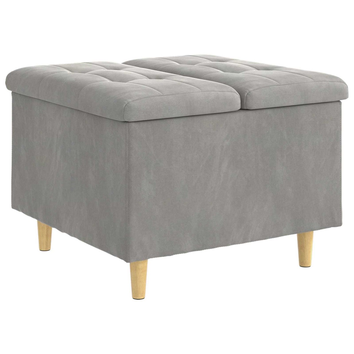 vidaXL Οθωμανικό αποθήκευσης Ανοιχτό γκρι 60 x 60 x 45 cm Βελούδο