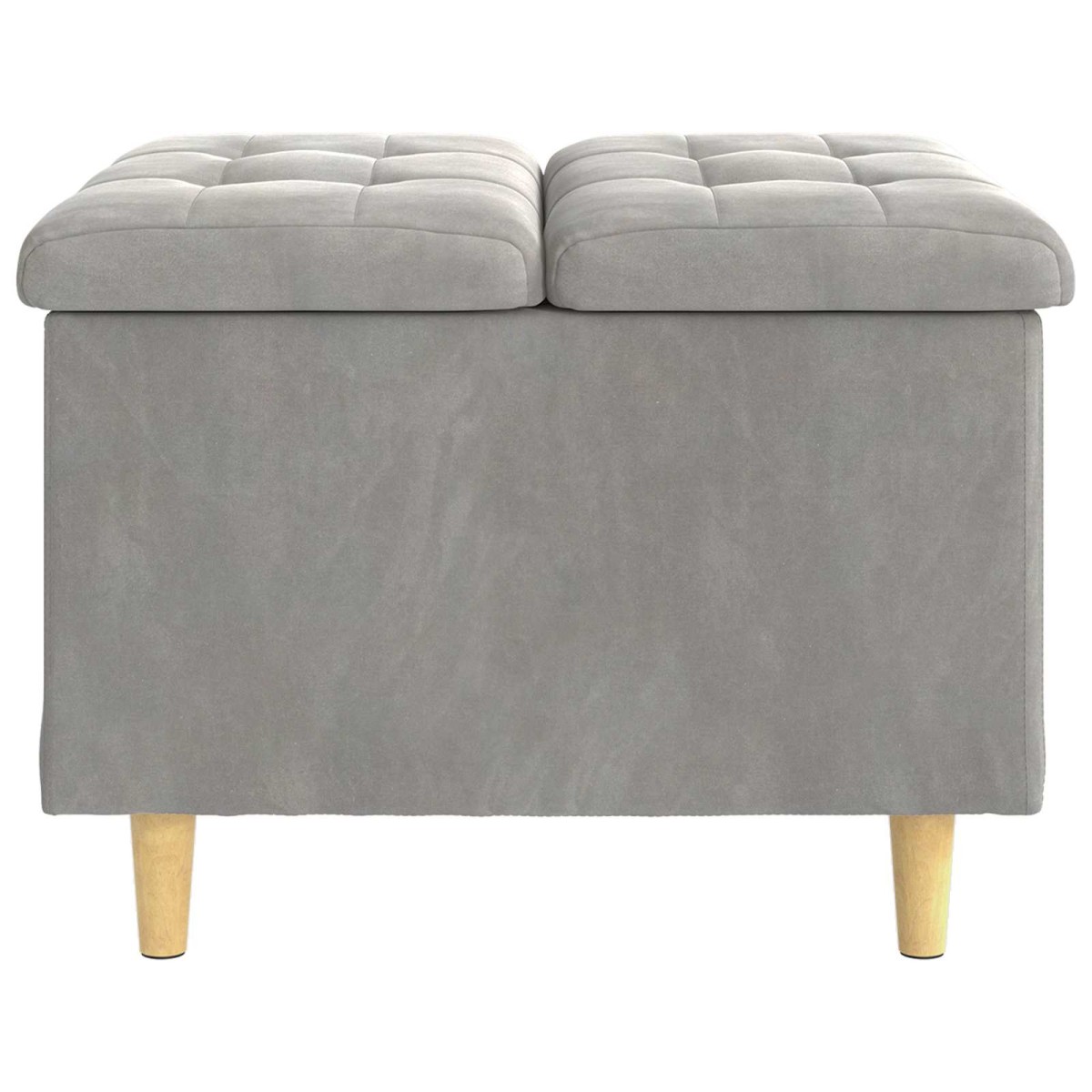 vidaXL Οθωμανικό αποθήκευσης Ανοιχτό γκρι 60 x 60 x 45 cm Βελούδο
