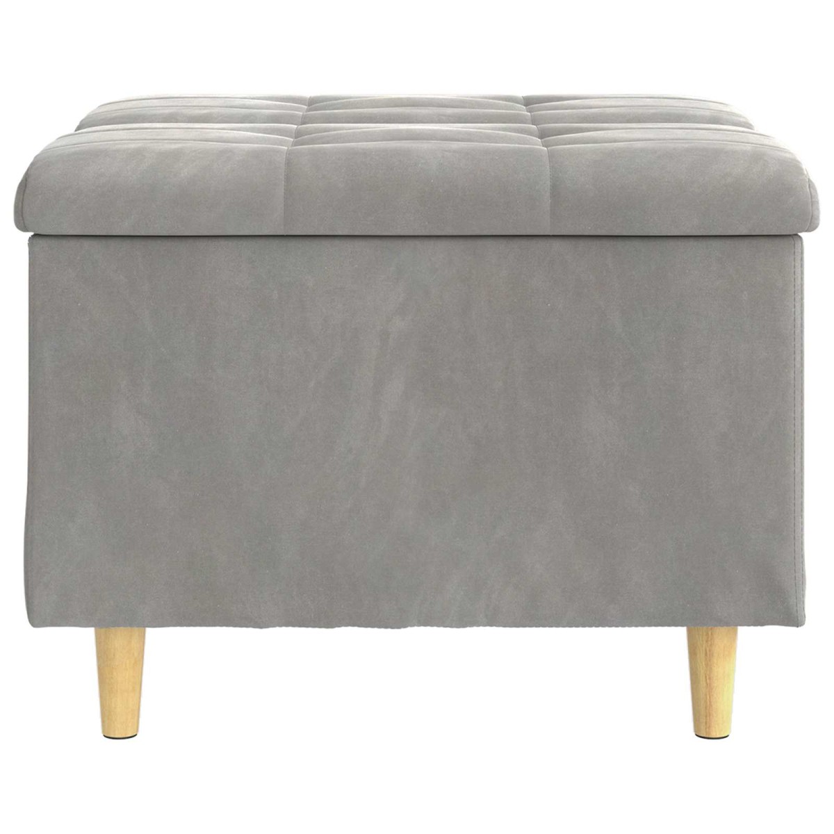 vidaXL Οθωμανικό αποθήκευσης Ανοιχτό γκρι 60 x 60 x 45 cm Βελούδο