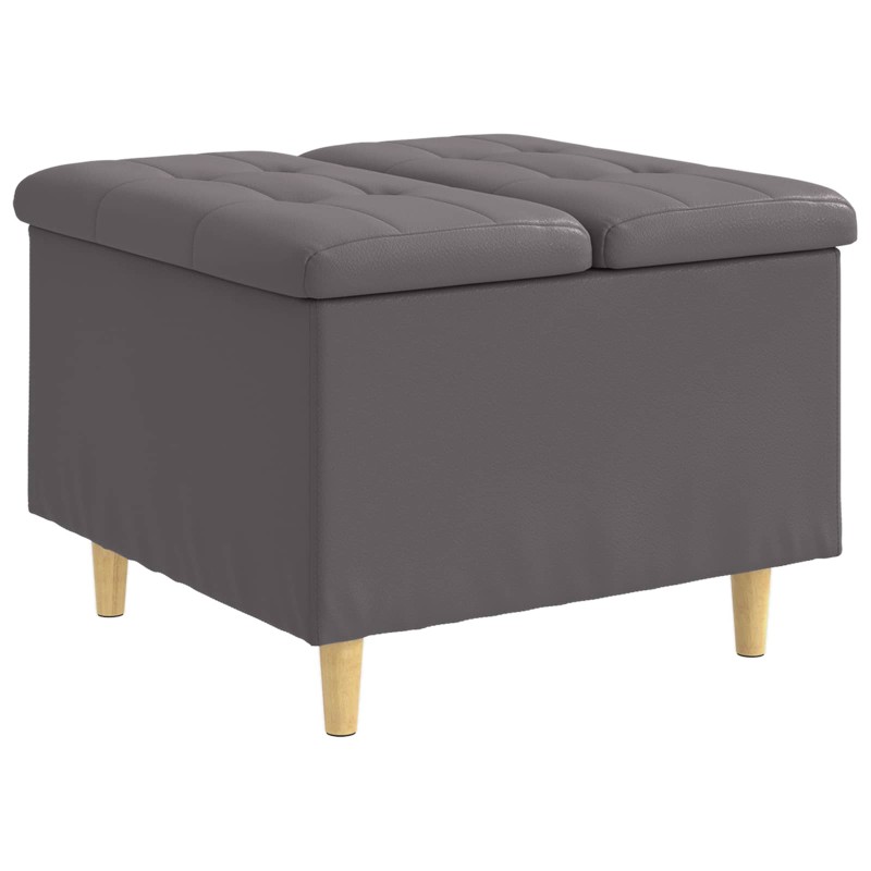 vidaXL Οθωμανικό αποθήκευσης Γκρι 60 x 60 x 45 cm Τεχνητό δέρμα