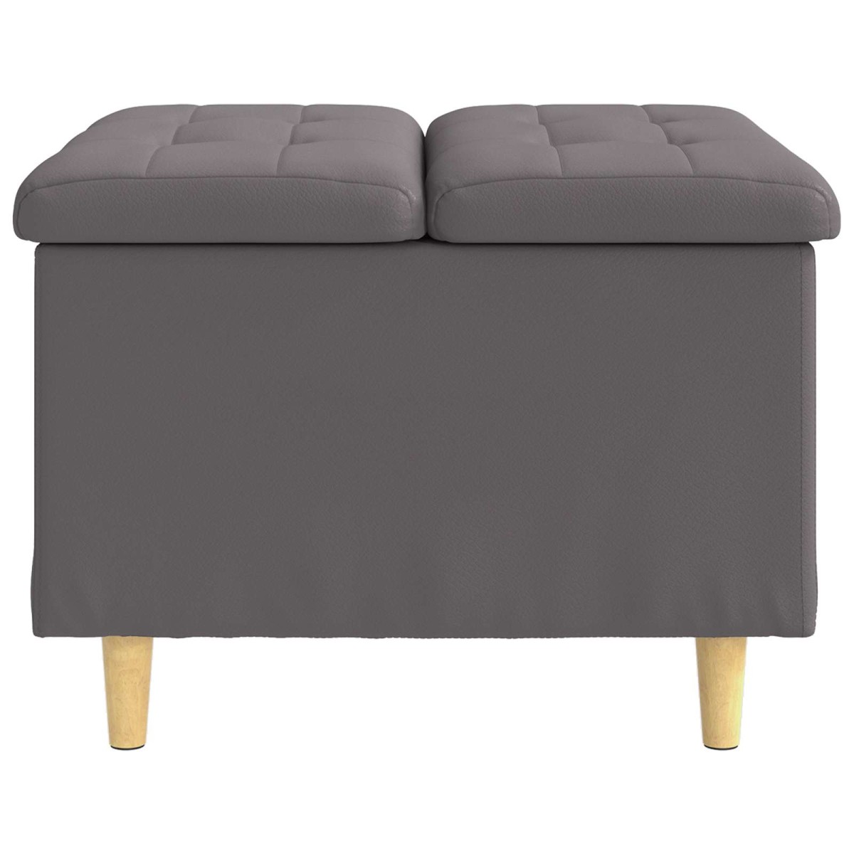 vidaXL Οθωμανικό αποθήκευσης Γκρι 60 x 60 x 45 cm Τεχνητό δέρμα