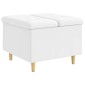 vidaXL Οθωμανικό αποθήκευσης Λευκός 60 x 60 x 45 cm Τεχνητό δέρμα
