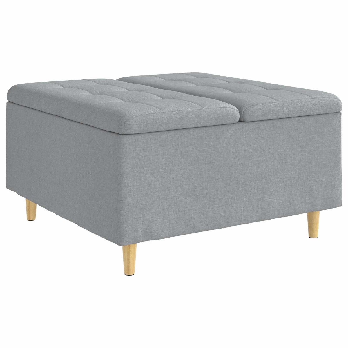 vidaXL Οθωμανικό αποθήκευσης Ανοιχτό γκρι 80 x 80 x 45 cm ύφασμα