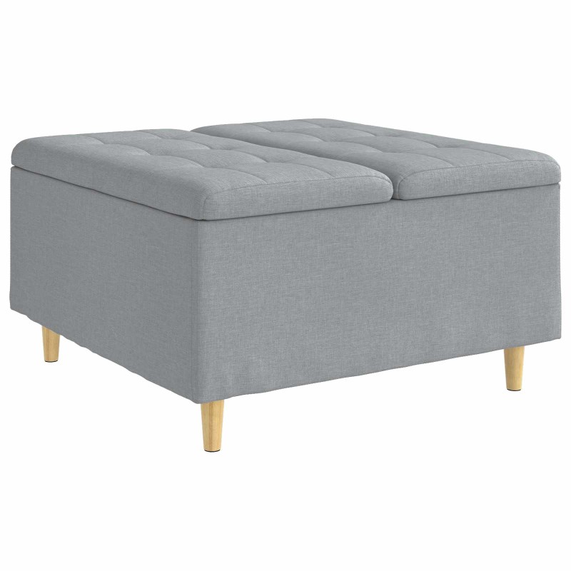 vidaXL Οθωμανικό αποθήκευσης Ανοιχτό γκρι 80 x 80 x 45 cm ύφασμα