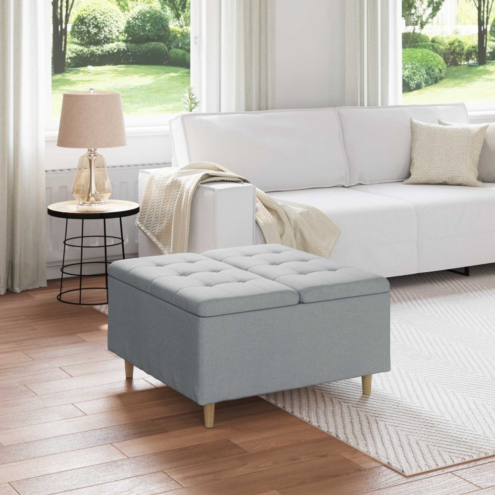 vidaXL Οθωμανικό αποθήκευσης Ανοιχτό γκρι 80 x 80 x 45 cm ύφασμα