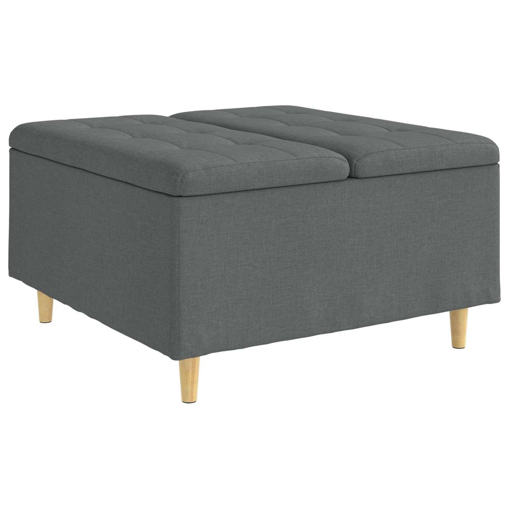 vidaXL Οθωμανικό αποθήκευσης Σκούρο Γκρι 80 x 80 x 45 cm ύφασμα