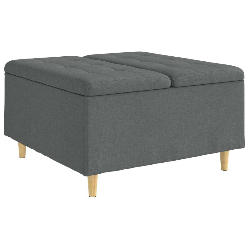 vidaXL Οθωμανικό αποθήκευσης Σκούρο Γκρι 80 x 80 x 45 cm ύφασμα