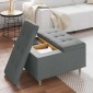 vidaXL Οθωμανικό αποθήκευσης Σκούρο Γκρι 80 x 80 x 45 cm ύφασμα