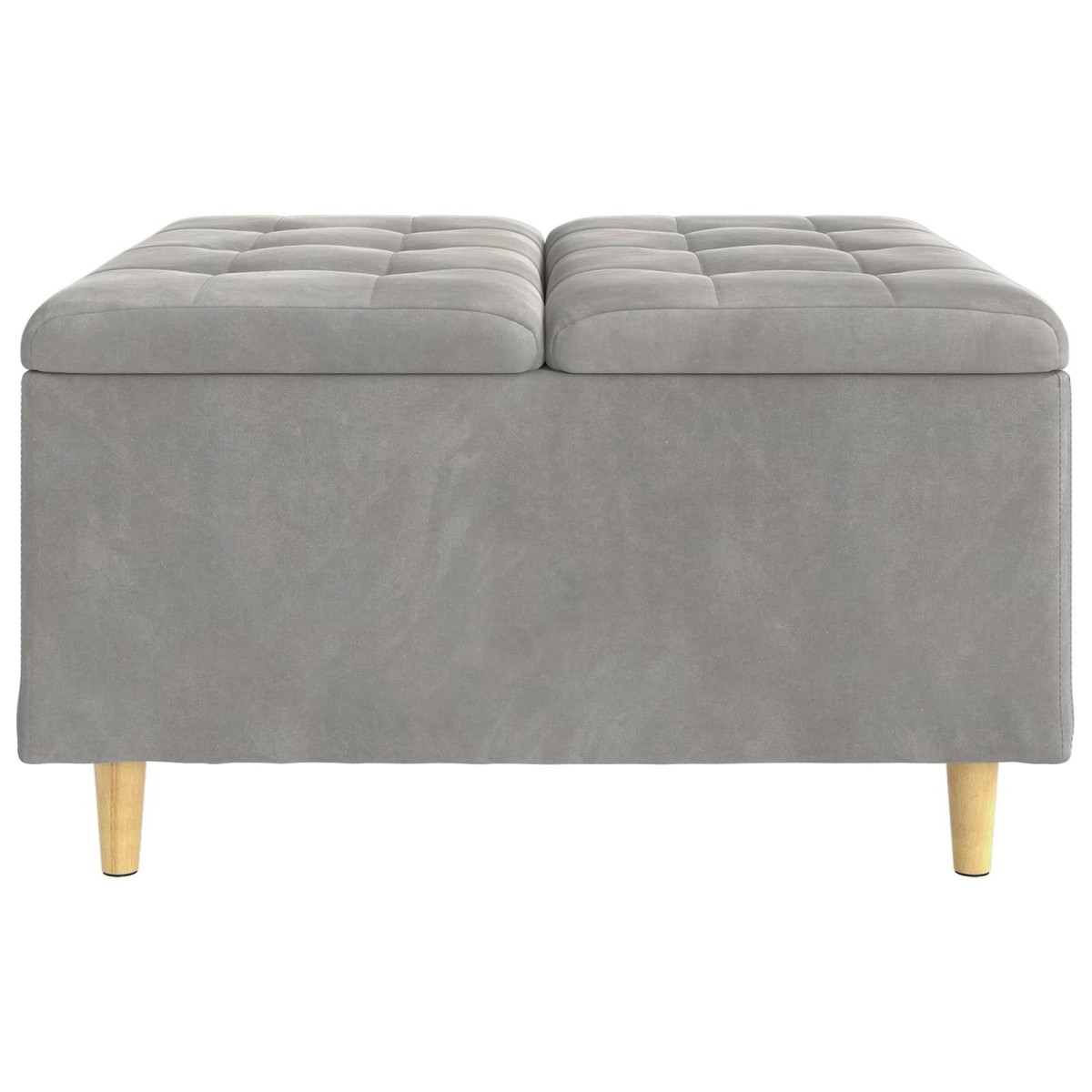 vidaXL Οθωμανικό αποθήκευσης Ανοιχτό γκρι 80 x 80 x 45 cm Βελούδο
