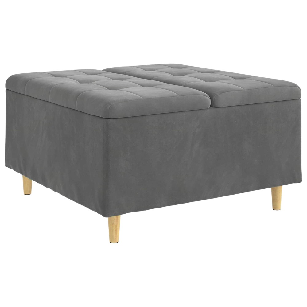 vidaXL Οθωμανικό αποθήκευσης Σκούρο Γκρι 80 x 80 x 45 cm Βελούδο