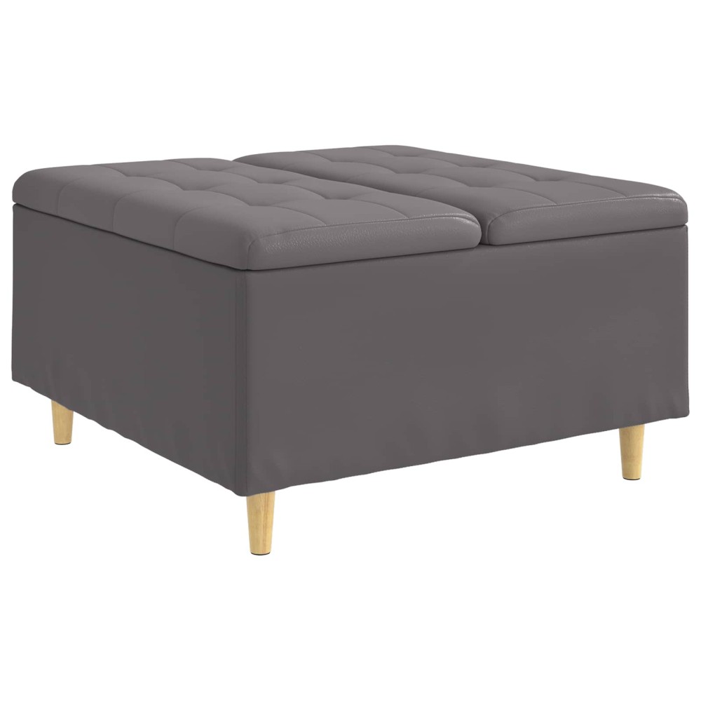 vidaXL Οθωμανικό αποθήκευσης Γκρι 80 x 80 x 45 cm Τεχνητό δέρμα
