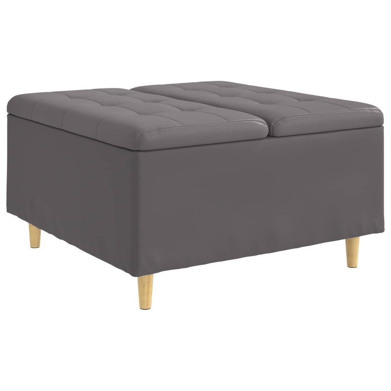 vidaXL Οθωμανικό αποθήκευσης Γκρι 80 x 80 x 45 cm Τεχνητό δέρμα