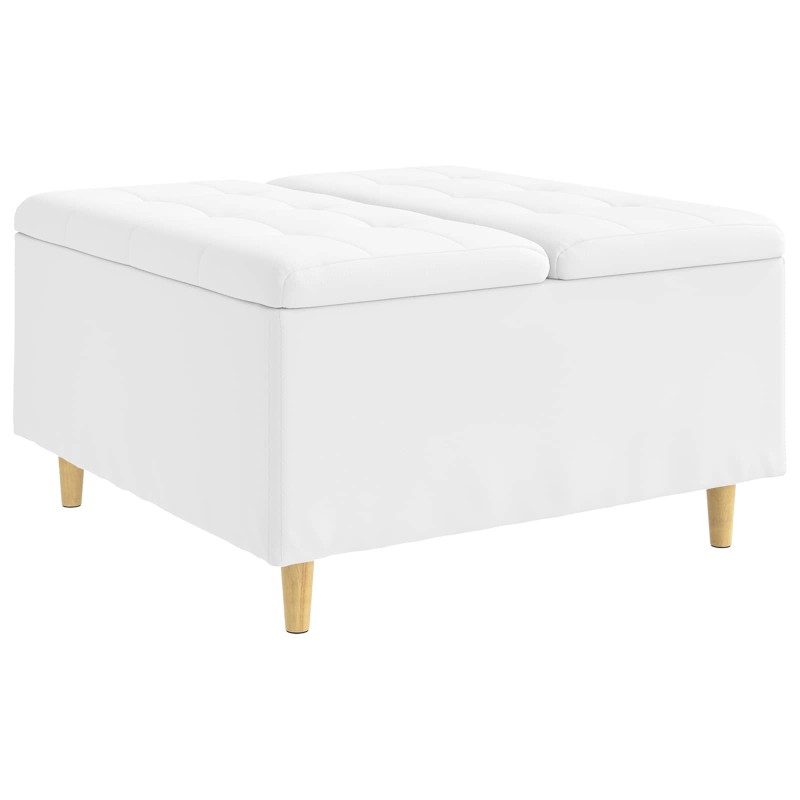 vidaXL Οθωμανικό αποθήκευσης Λευκός 80 x 80 x 45 cm Τεχνητό δέρμα