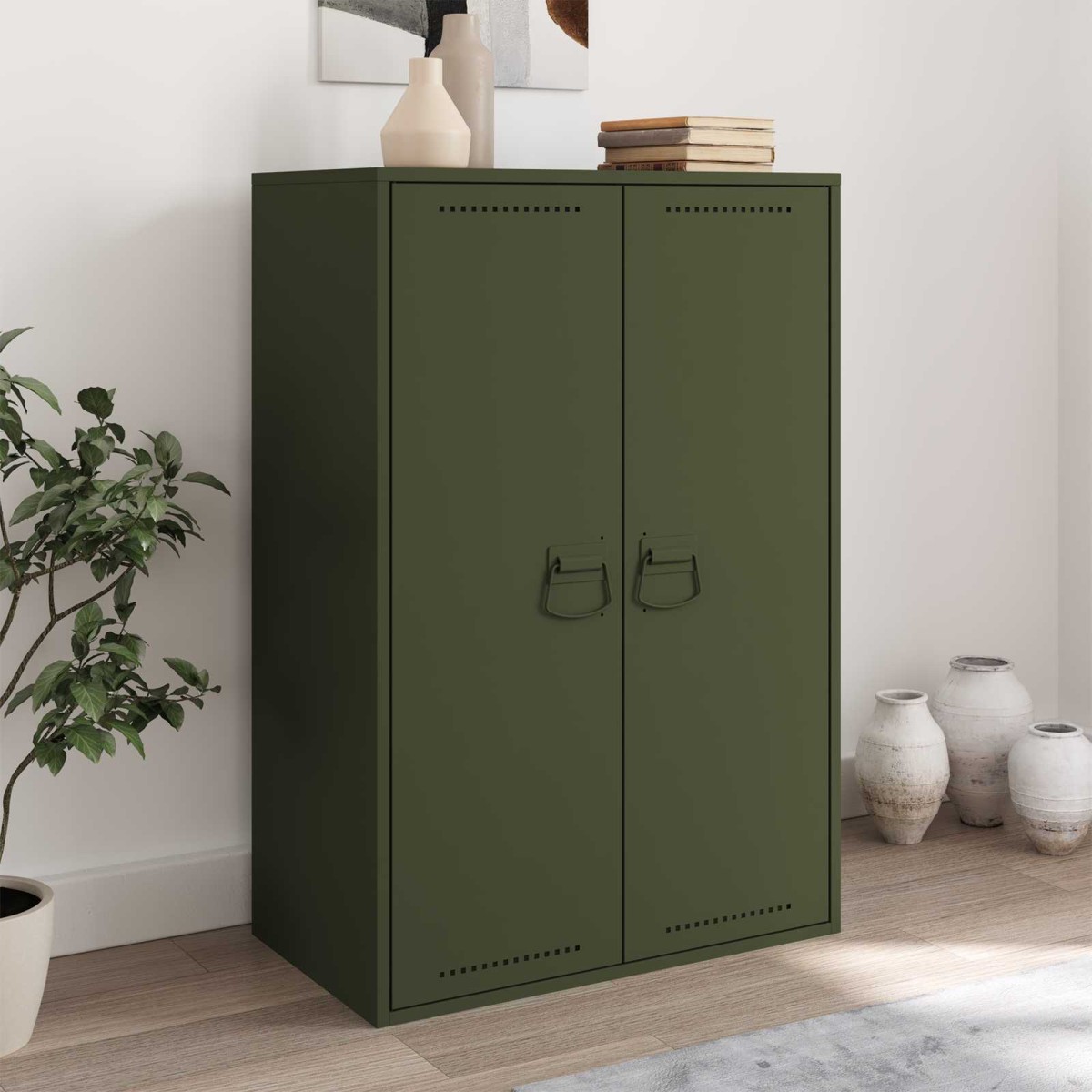 vidaXL Χερούλια Ντουλαπιών 2 τμχ. Ελιά Πράσινη 85 x 45 χιλ Μέταλλο