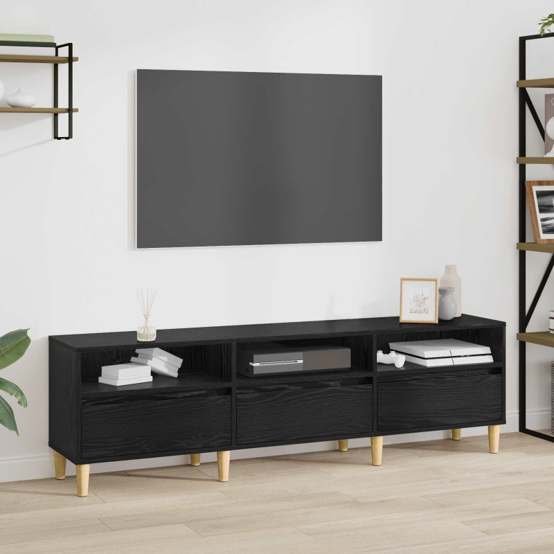 vidaXL Ντουλάπι TV 150 x 30 x 45 εκ Μαύρη Οξυά Επεξεργασμένο Ξύλο