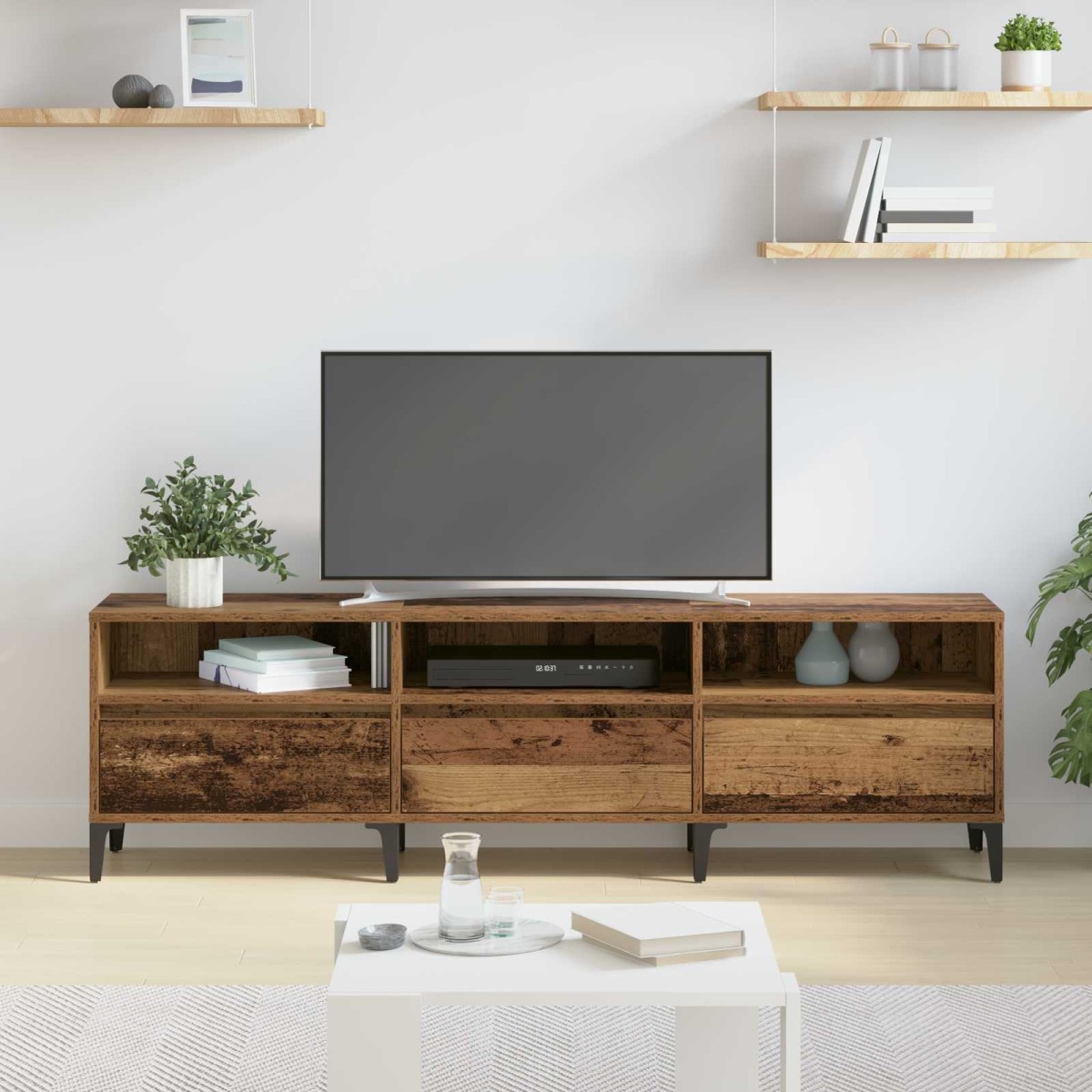 vidaXL Ντουλάπι TV με συρτάρι Παλιό Ξύλο 150 x 30 x 45 εκ