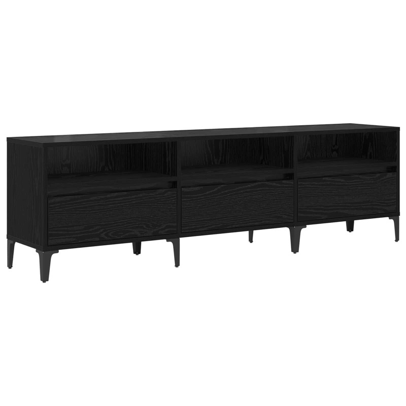 vidaXL Ντουλάπι TV με συρτάρι Μαύρη Οξυά 150 x 30 x 45 εκ
