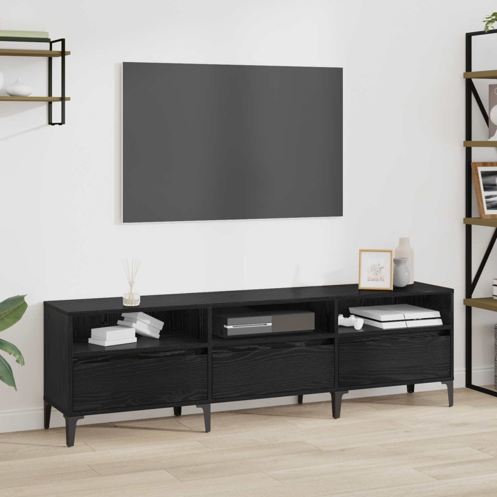 vidaXL Ντουλάπι TV με συρτάρι Μαύρη Οξυά 150 x 30 x 45 εκ