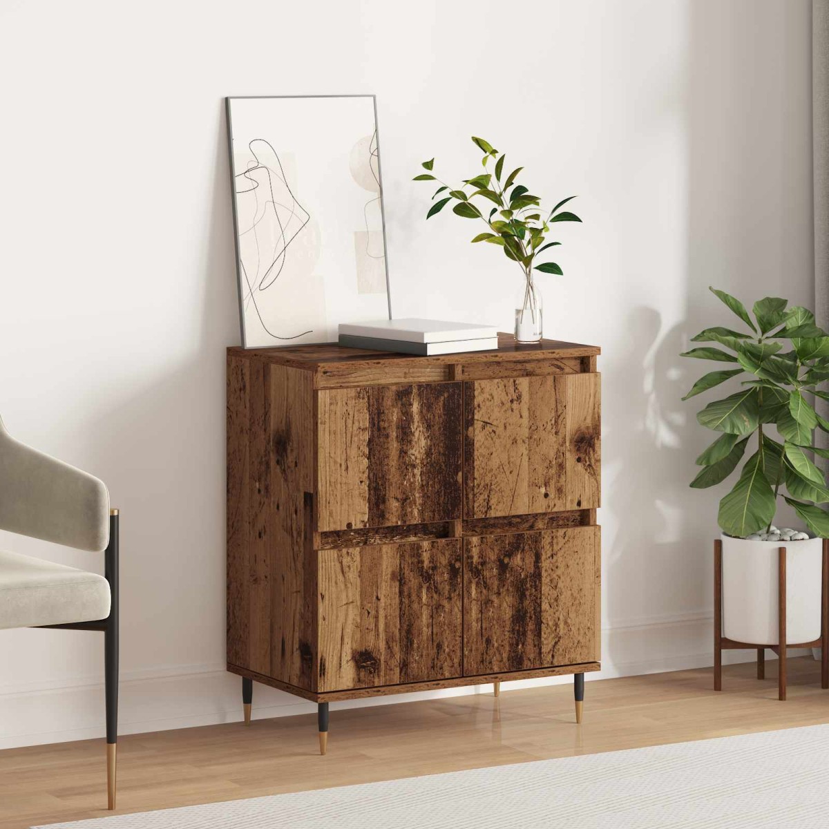 vidaXL Πλαϊνό γραφείο Παλιό ξύλο 60 x 35 x 70 cm