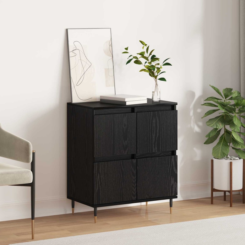 vidaXL Πλαϊνό γραφείο Μαύρη Οξυά 60 x 35 x 70 cm