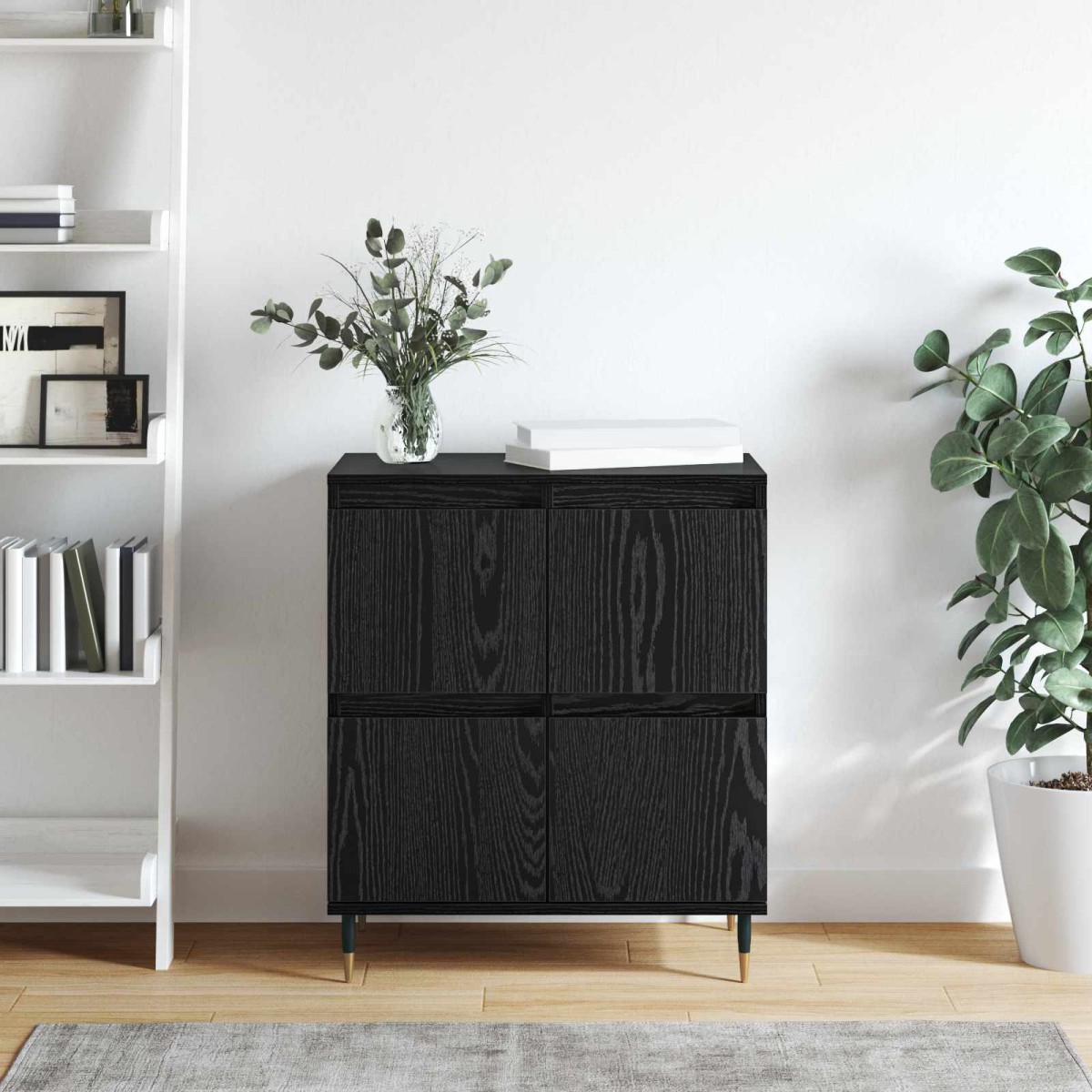 vidaXL Πλαϊνό γραφείο Μαύρη Οξυά 60 x 35 x 70 cm
